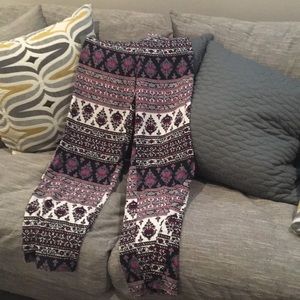 Wide leg print pants